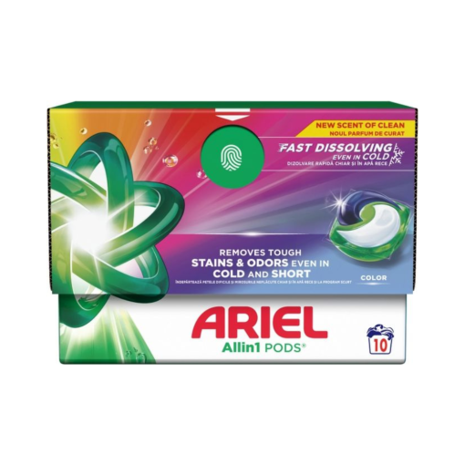 Ariel All-in-1 PODS Color capsule detergent rufe colorate, 10 buc
