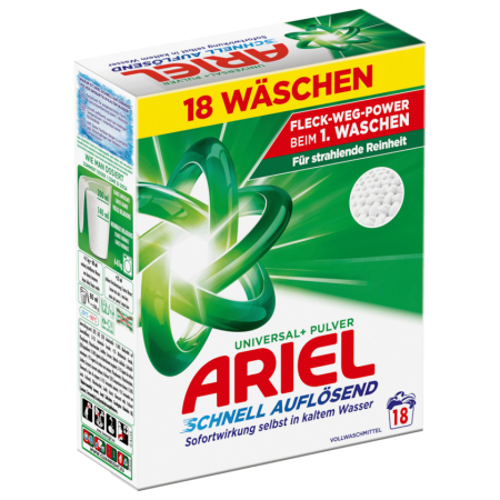 Ariel pudra praf Universal, 18 spalari, Germania, 990 g