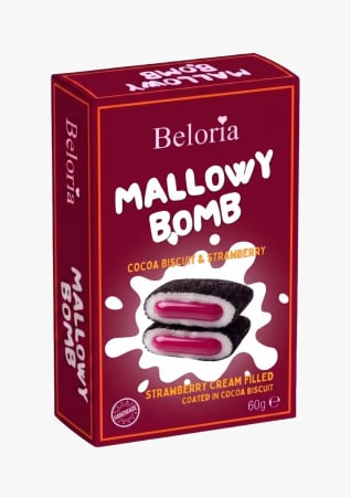 SWEET SNACKS - Beloria Mallowy Bomb Cocoa & Strawberry, 60gr
