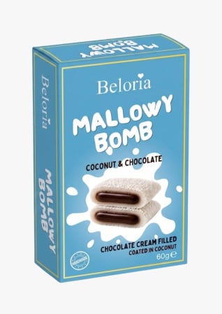 SWEET SNACKS - Beloria Mallowy Bomb Coconut & Chocolate, 60gr