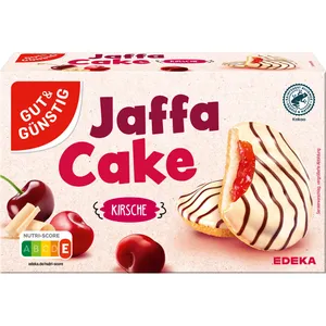 TOATE PRODUSELE - Biscuiti moi cu jeleu de cirese, acoperiti cu ciocolata alba, Jaffa Cake Kirsche, Gut & Gunstig, 300 g