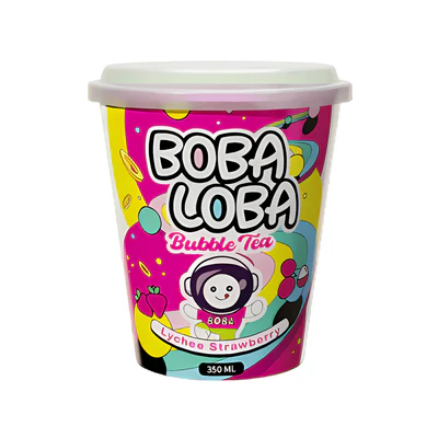 TOATE PRODUSELE - Boba Loba Bubble Tea Strawberry Lychee, 350 ml