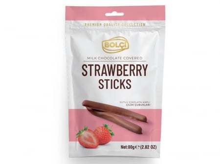 CIOCOLATA - BOLCI Stick Strawberry Milk Chocolate, Sticksuri Capsuni invelite in ciocolata, 80 g