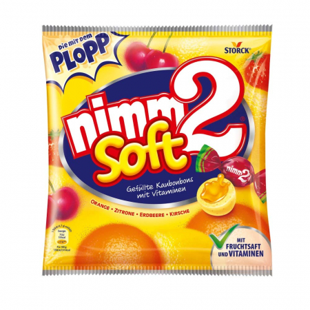 BOMBOANE SI JELEURI - Bomboane gumate Nimm2 Soft fructe, 195g