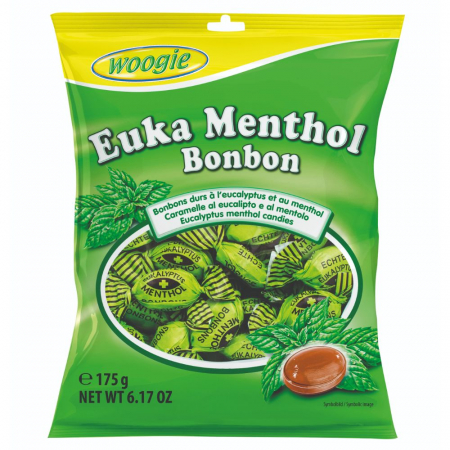 BOMBOANE SI JELEURI - Bomboane Woogie Euka mentol, 175g