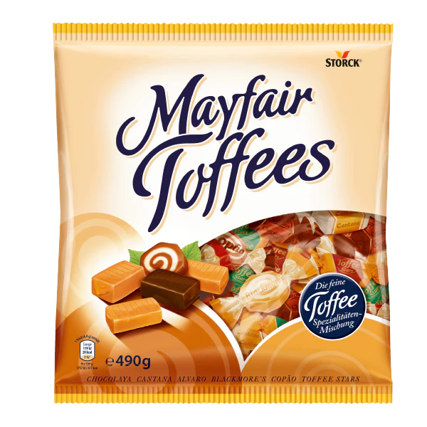 BOMBOANE SI JELEURI - Caramele asortate MAYFAIR TOFFEES STORK, 490 GR