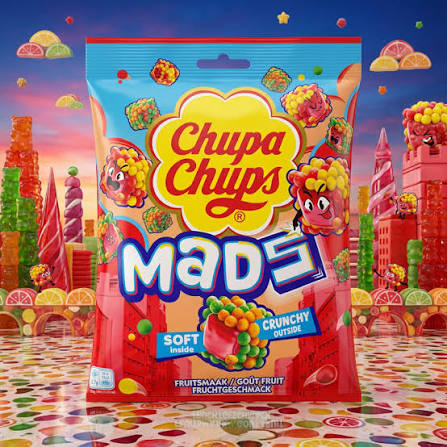 Chupa Chups Mads, jeleuri acoperite cu bombonele, fructe, 115 g [1]