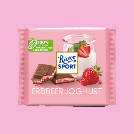 CIOCOLATA - Ciocolata Ritter Sport Capsuni si Iaurt, 100 g