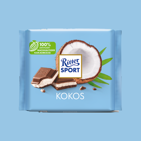 CIOCOLATA - Ciocolata Ritter Sport Kokos, crema de cocos, 100 g