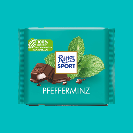 CIOCOLATA - Ciocolata Ritter Sport Pfefferminz,crema cu menta, 100 g