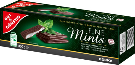 CIOCOLATA - Cutie Ciocolata menta foite Gut&Gunstig, 300g