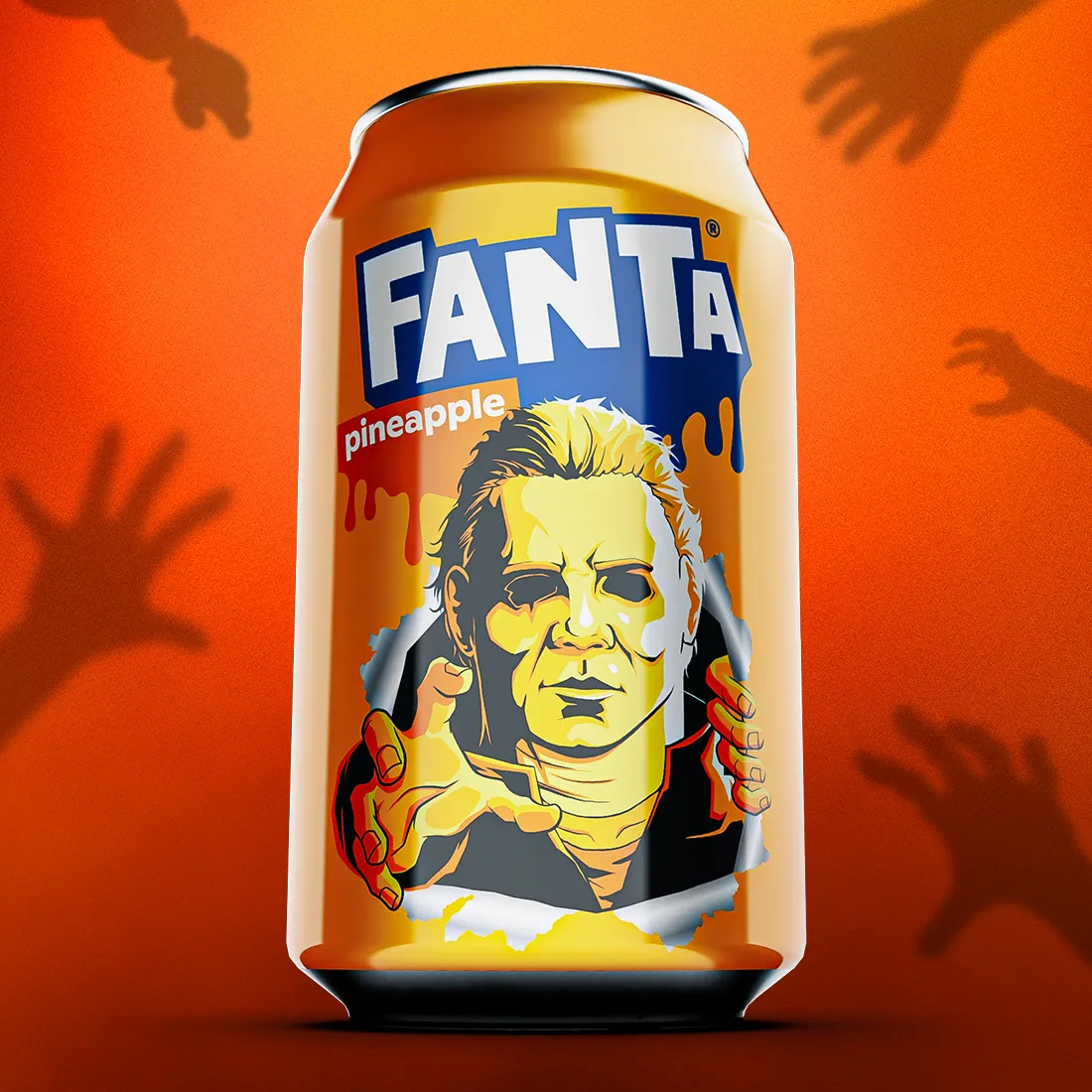 SUCURI / BAUTURI - Fanta Pineapple x Michael Myers, Halloween Limited Edition , SUA, 355 ml