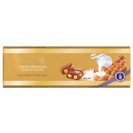 TOATE PRODUSELE - Lindt Ciocolata elvetiana cu lapte cu alune de padure Intregi, 300g