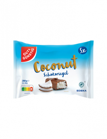 CIOCOLATA - Mini batoane de ciocolată cu nucă de cocos Gut&Gunstig, 280 gr