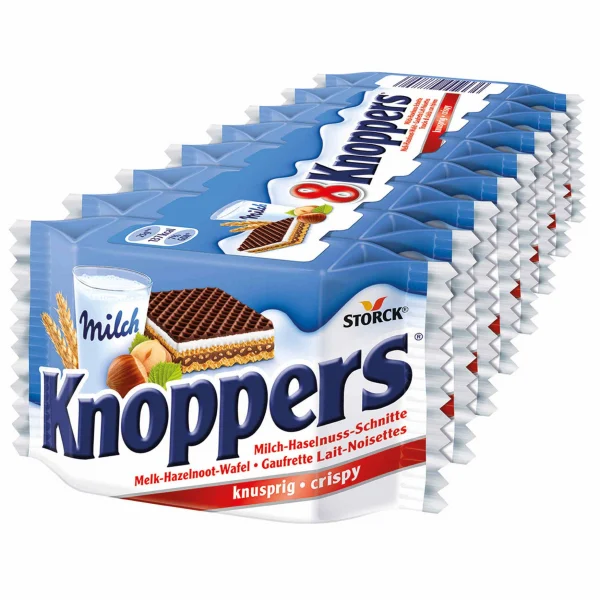 NAPOLITANE SI BATOANE - Napolitane Knoppers lapte 8 buc, 200 GR