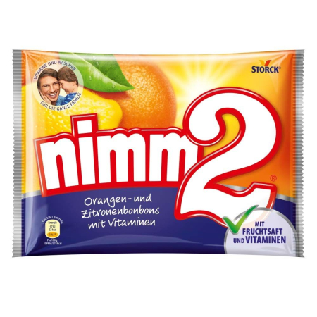 BOMBOANE SI JELEURI - NIMM2 Bomboane fructe, Lamaie si Portocale, cu vitamine, Stork, 240 g