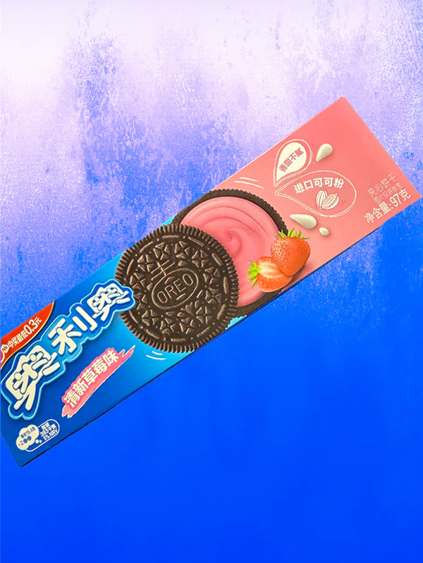 Oreo Sandwich Biscuit Strawberry, capsuni, 97g [1]