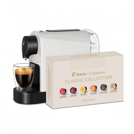 TOATE PRODUSELE - Pachet: Espressor capsule TCHIBO Cafissimo Pure + 60 capsule PUREPLPK60, 1l, 1250W, 15 bar, alb