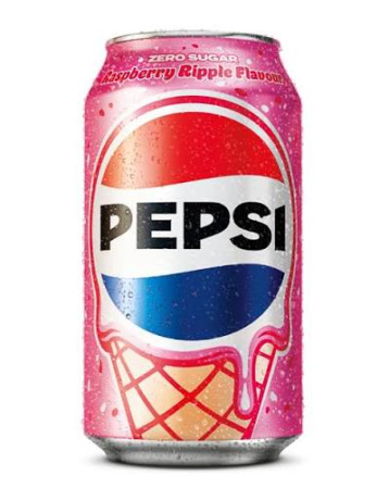 SUCURI / BAUTURI - Pepsi Raspberry Ripple Flavour UK, gust de inghetata de zmeura, zero zahar, 330 ml