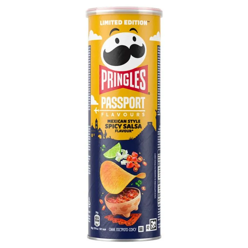 SNACKS-URI - Pringles Passport Chipsuri cu gust de salsa mexicana picanta, editie limitata, 165 g