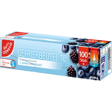 Pungi congelator 1 L, 100 buc, Edeka