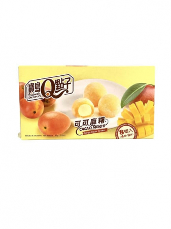 Q Brand Cacao Mochi Mango, Taiwan, 80 g