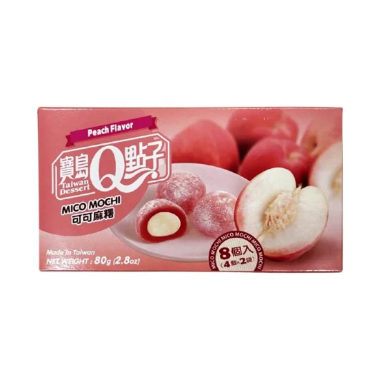 TOATE PRODUSELE - Q Brand Cacao Peach Mochi, piersici, Taiwan, 80g
