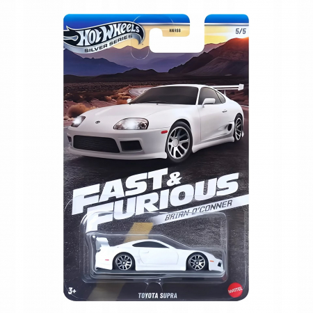 Set 5 Masinute metalice Hot Wheels Silver Series, Fast and Furious Brian O'Conner, Toyota Supra, Mitsubishi Eclipse, Nissan Skyline GT-R, Ford, 1:64, Multicolor [9]