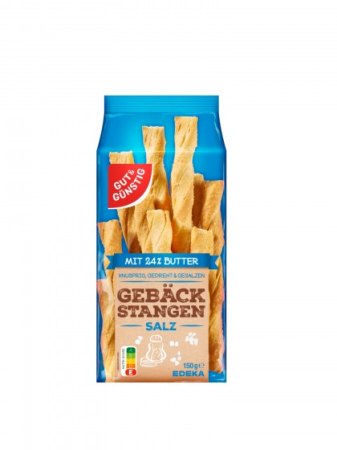 SNACKS-URI - Sticksuri groase cu sare Gut&Gunstig, 150 g