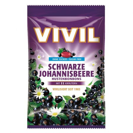 BOMBOANE SI JELEURI - VIVIL Bomboane fara zahar Coacaze negre si vitamina C, 120 g