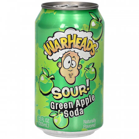 SUCURI / BAUTURI - Warheads Sour Green Apple Soda, bautura carbogazoasa mere verzi, 330 ml
