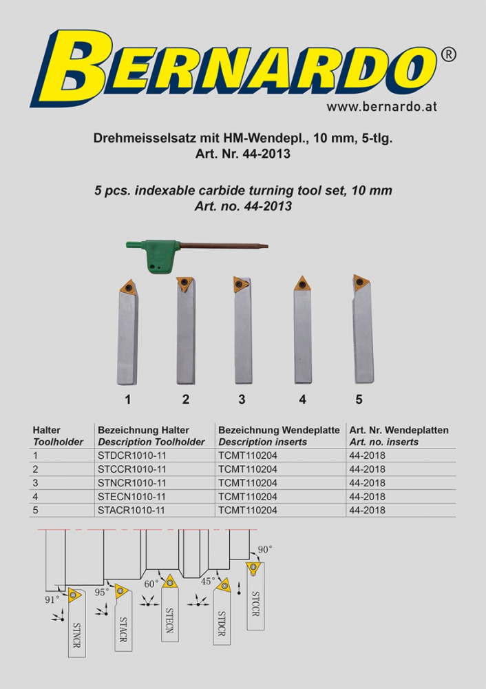 Set cutite de strunjire cu placute interschimbabile HM 10 mm, 5 buc. [4]