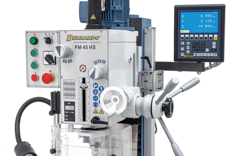 Masina de gaurire si frezare Bernardo FM 45 HS cu afisaj digital 3 axe ES-12 V inclus [6]