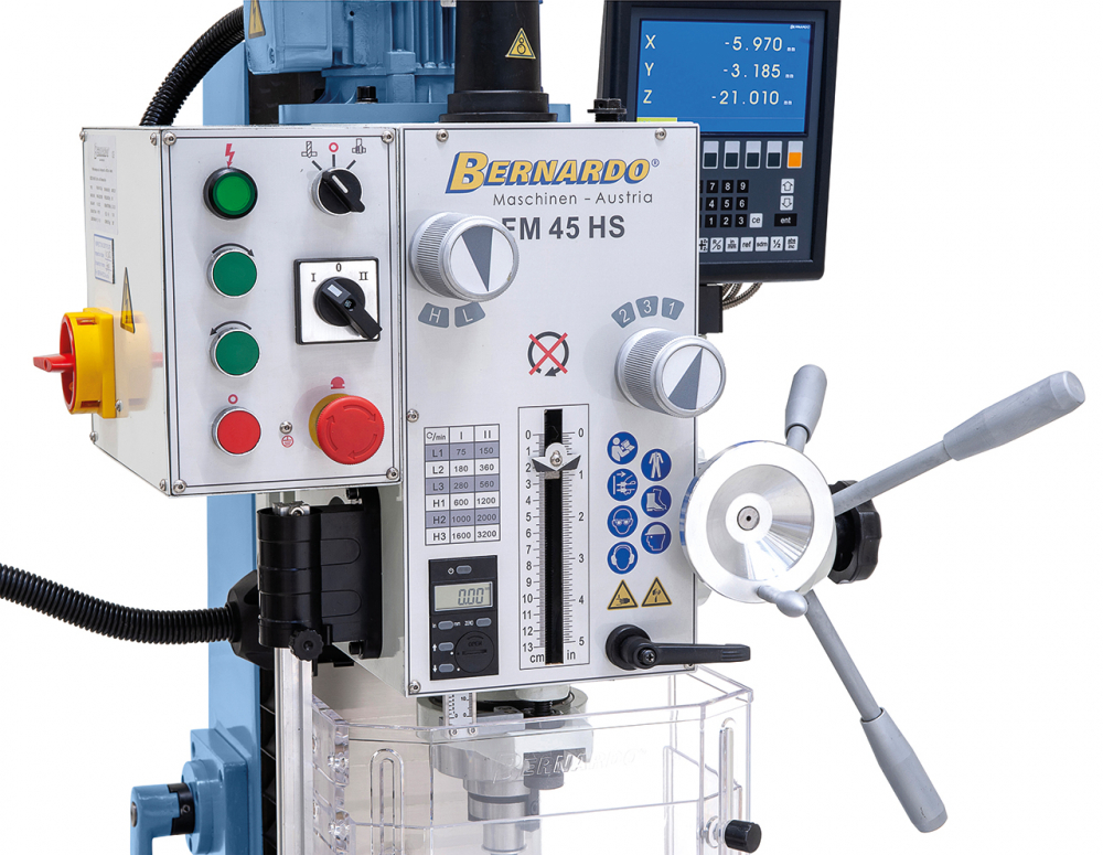 Masina de gaurire si frezare Bernardo FM 45 HS cu afisaj digital 3 axe ES-12 V inclus [10]
