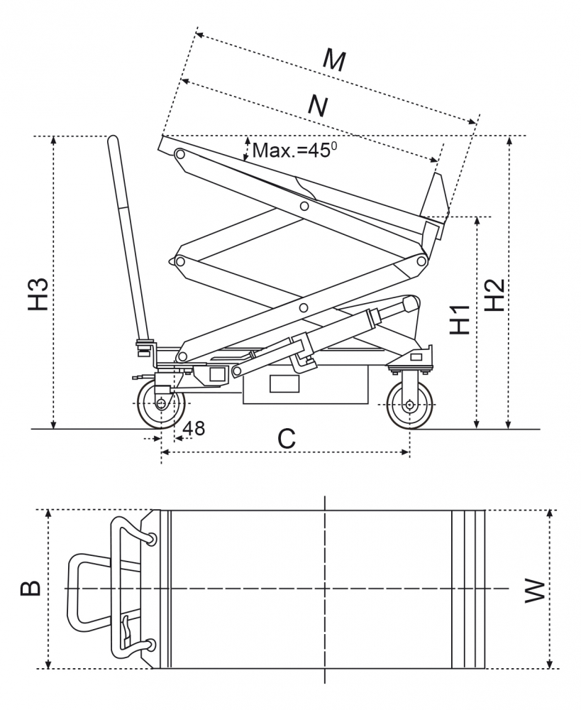 Masa cu lift mobila hidraulica Bernardo HK 800 [7]