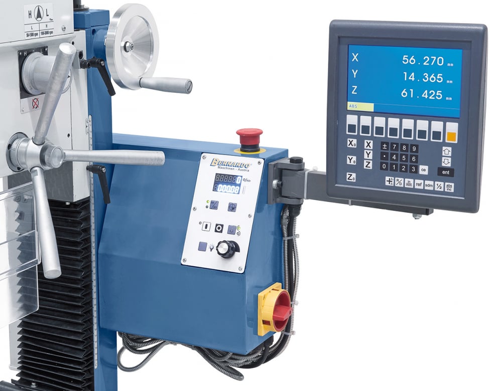 Masina de gaurit si frezat Bernardo KF 28 Top cu avans si indicator de pozitie 3-axe ES-12 V [10]