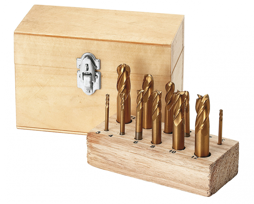 Set combinat freze cu coada, acoperire TiN, 3-12 mm, 12 piese [1]