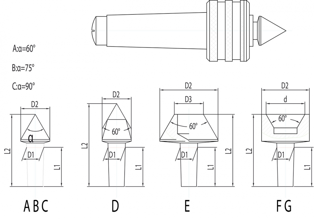 Varf rotativ de centrare SMA - MK 4 [5]