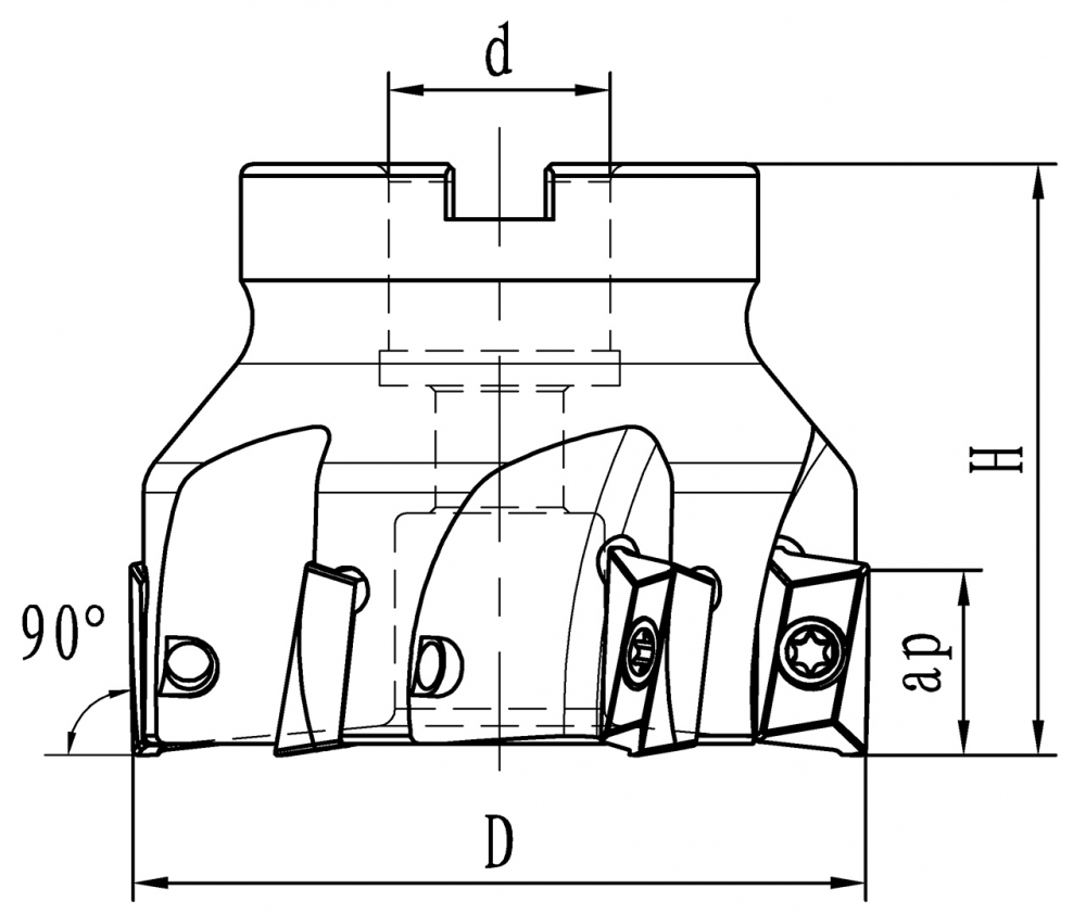 Set freza plana cu placute interschimbabile diam. 40 mm / B 16 [6]