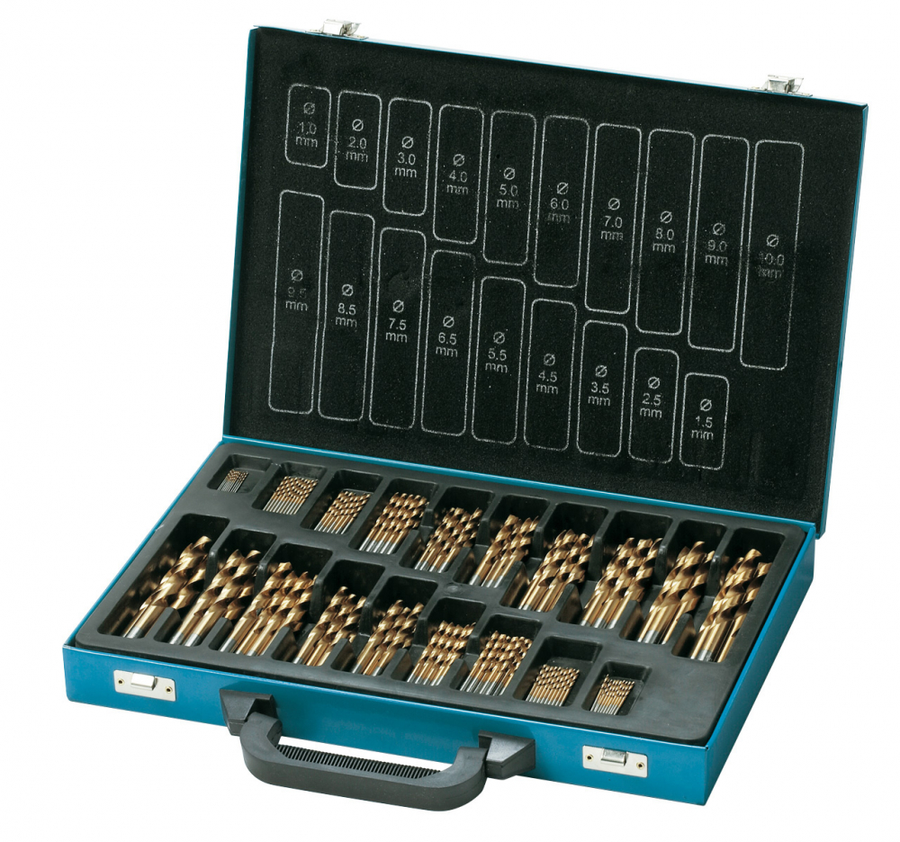 Set burghie elicoidale HSS placate TiN, 170 piese [1]