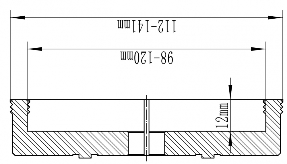Falci late, striate interior/exterior, pentru mandrina F Chuck M 115 [2]