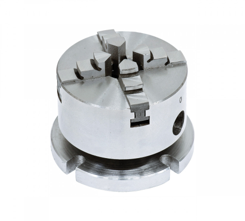 Mese rotative / mese inclinabile / Etape XY - Mandrina cu 4 bacuri, diam 70 mm, cu placa de fixare, diam 80 mm