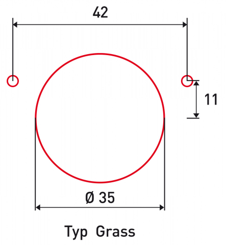 Atasament gaurire 42/11 pentru balamale tip Grass cu bucse pentru masini de mortezat [4]