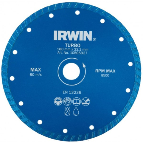 Scule IRWIN - Disc turbo taiere fina materiale constructii 180 mm 22.2 IRWIN
