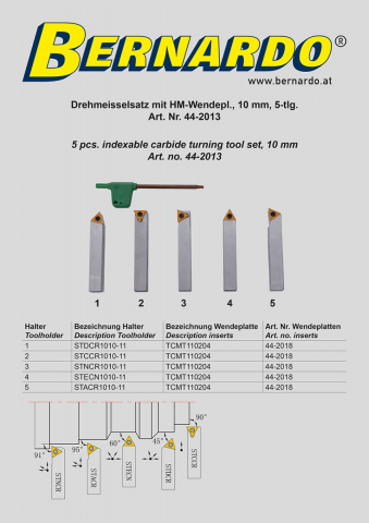 Set cutite de strunjire cu placute interschimbabile HM 10 mm, 5 buc. [3]