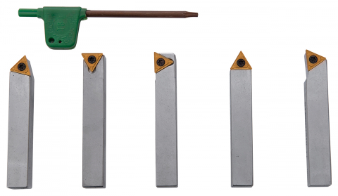 Seturi de unelte pentru strungarie - Set cutite de strunjire cu placute interschimbabile HM 10 mm, 5 buc.