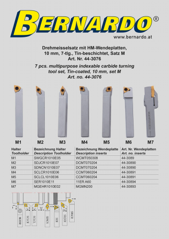 Set cutite de strunjire cu placute interschimbabile HM, 10 mm, set M [3]