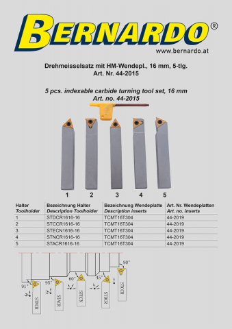 Set cutite de strunjire cu placute interschimbabile HM 16 mm, 5 buc. [3]
