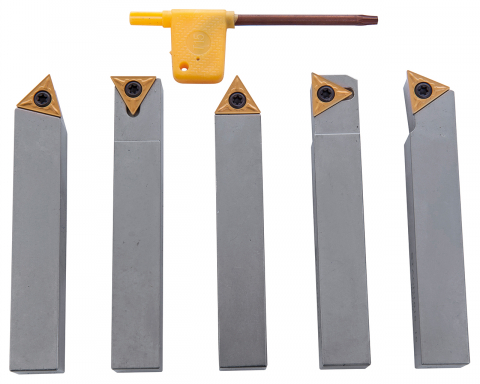 Seturi de unelte pentru strungarie - Set cutite de strunjire cu placute interschimbabile HM 16 mm, 5 buc.