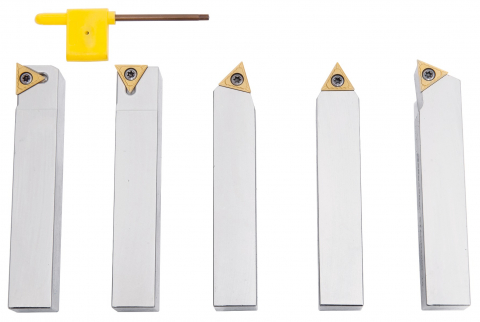 Seturi de unelte pentru strungarie - Set cutite de strunjire cu placute interschimbabile HM 20 mm, 5 buc.